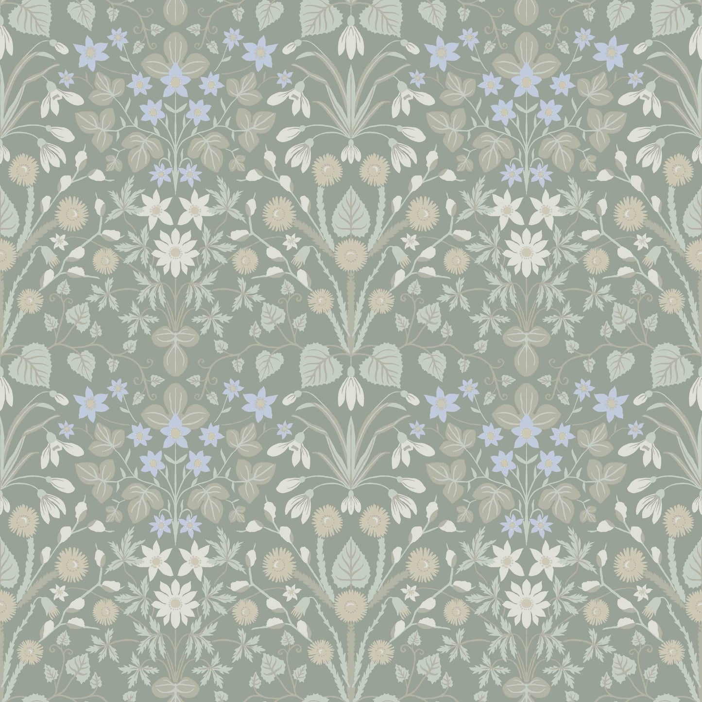 12320 - Varblommor Wallpaper - Blue - Midbec
