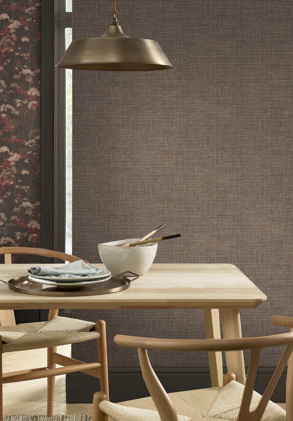 124090 - Rustic Weft Wallpaper - Glastonbury - Graham & Brown