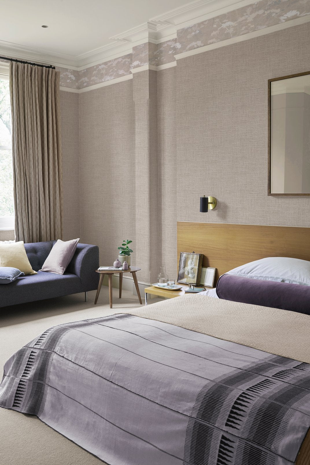 124095 - Rustic Weft Wallpaper - Praline - Graham & Brown