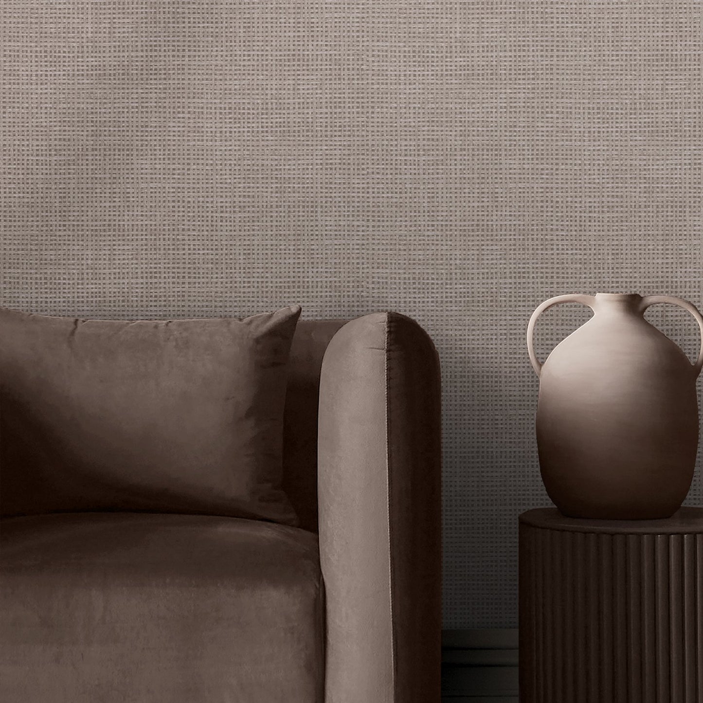 124100 - Rustic Weft Wallpaper - Stone - Graham & Brown