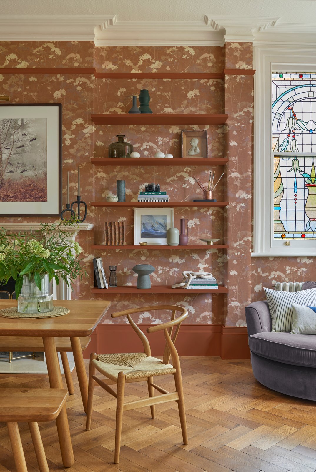 124107 - Flower Press Wallpaper - Clay - Graham & Brown