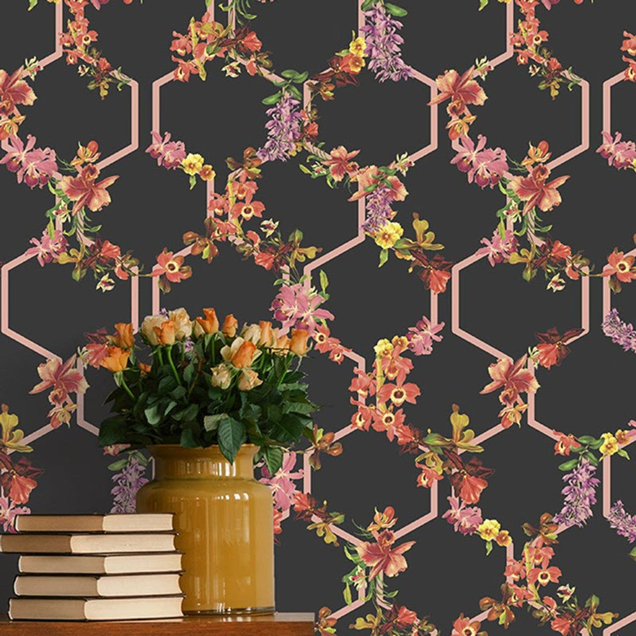 12649 - Lost Garden Trelise Fantasia Wallpaper - Black - Ted Baker