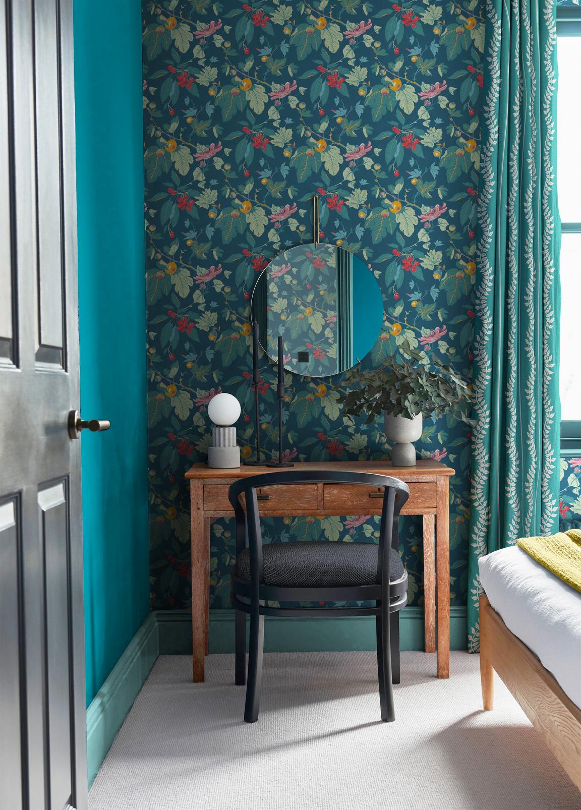 130280 - Craftwork Trail Wallpaper - Navy - Graham & Brown