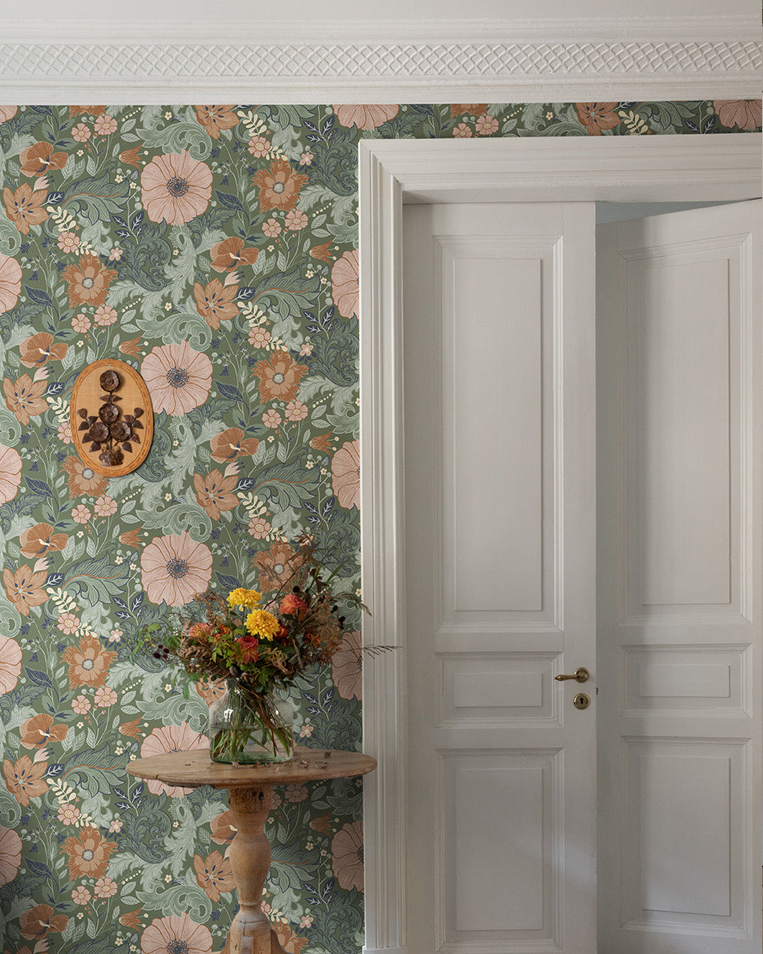 13109 - Victoria Wallpaper - Dark Green - Midbec