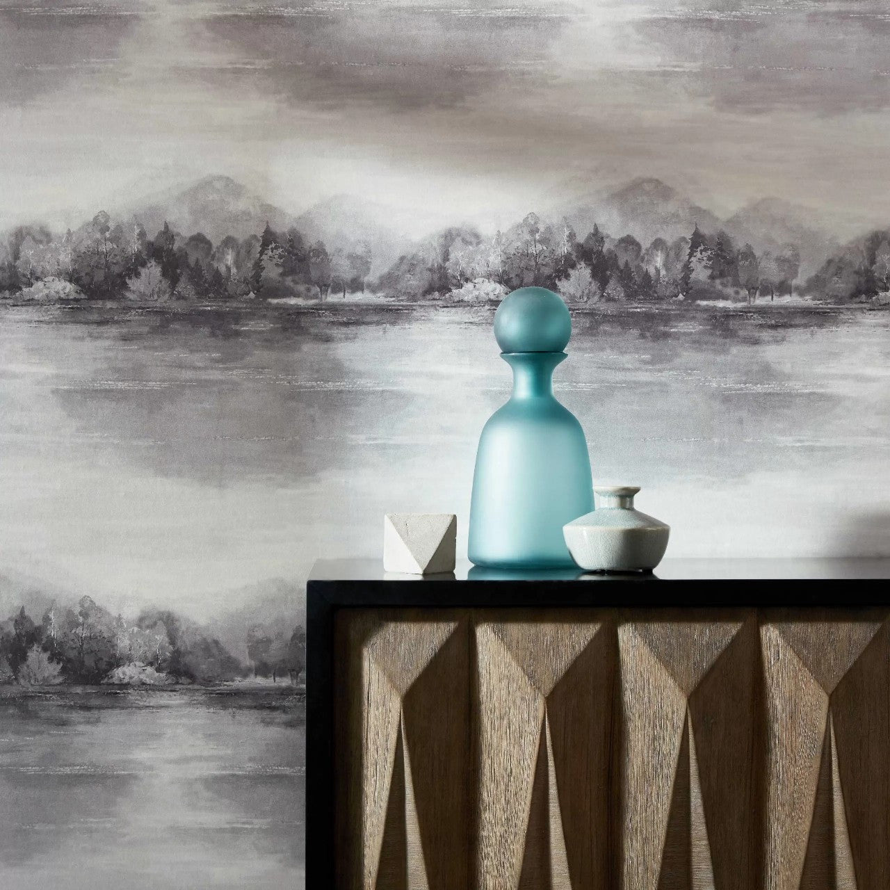 2109-155-04 - Lakeside Wallpaper - Pewter - 1838 wallcoverings