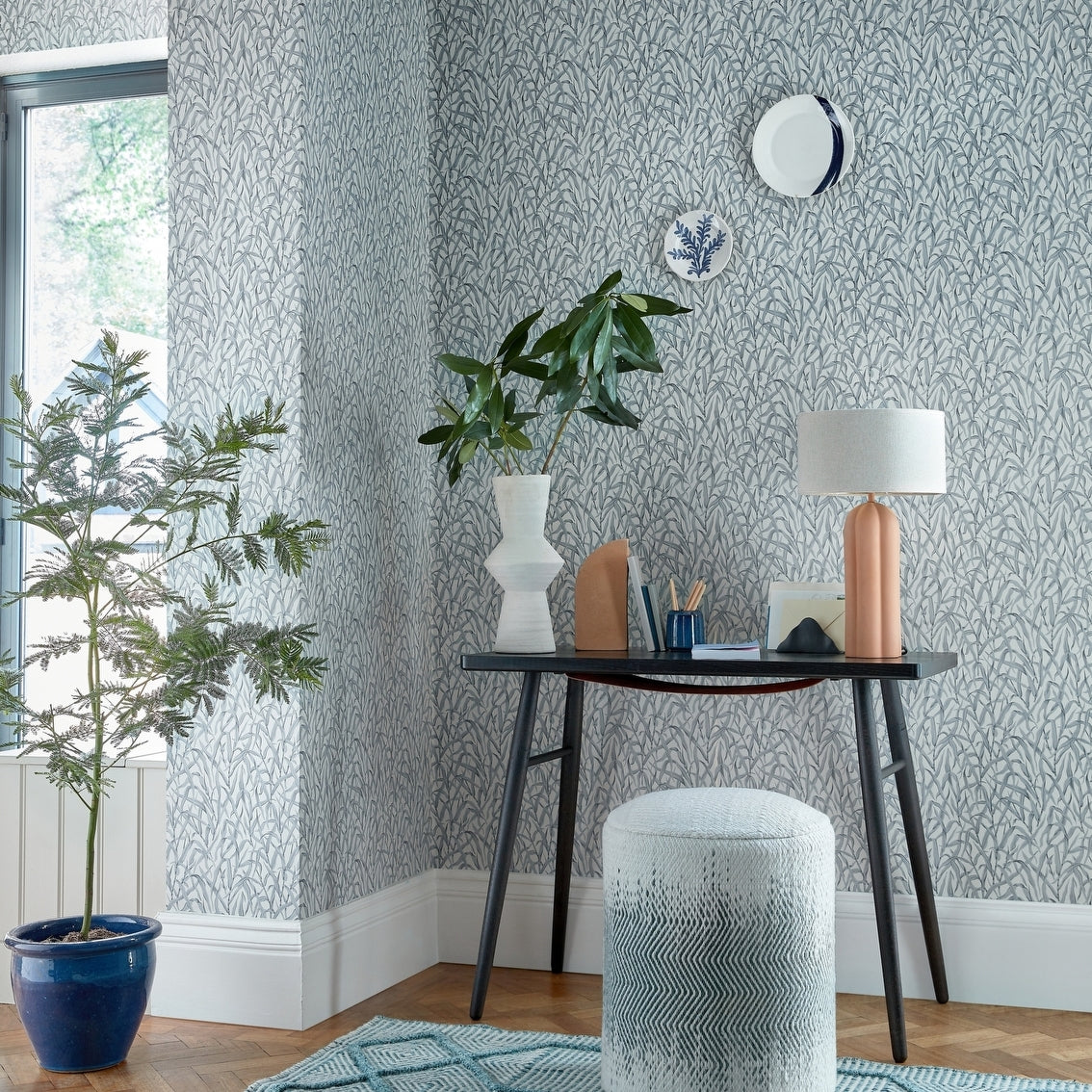 2513-185-04 - Ornamental Grasses Wallpaper - Pewter - 1838 wallcoverings