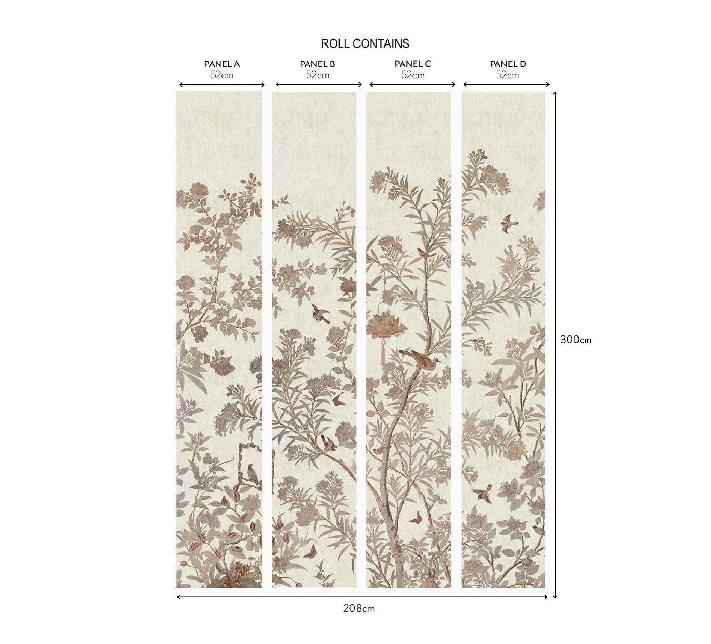 2513-192-02 - Moor Park Wall Mural - Oyster - 1838 wallcoverings