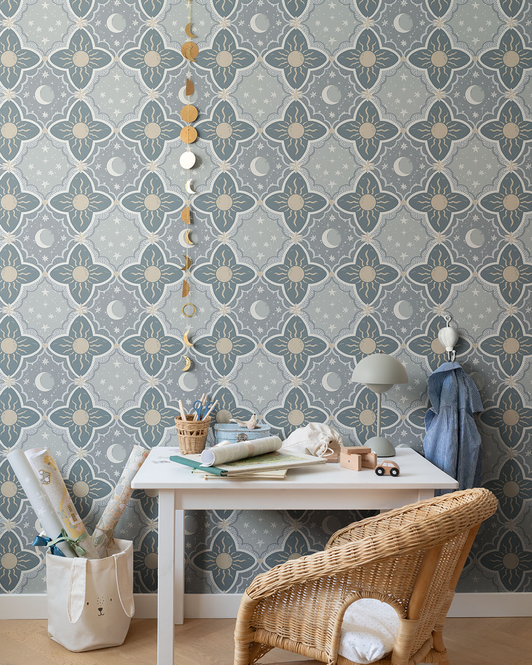 29034 - Sol & Mane Wallpaper - Blue/Gray - Midbec