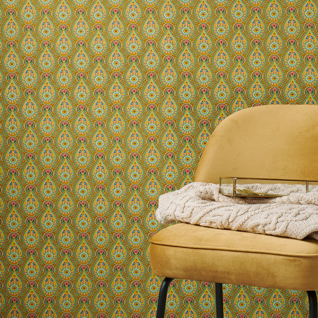 300151 - Pip Studio 5 Raindrops Wallpaper - Ochre - Eijffinger