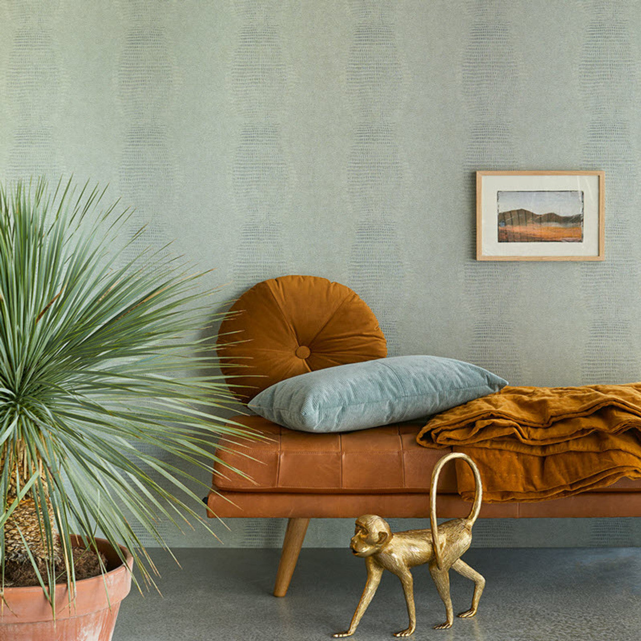 300574 - Skin Alligator Effect Wallpaper - Silver - Eijffinger