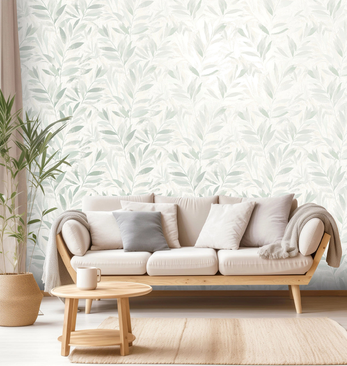 311631 - Fiji Leaf Elegant Homes Wallpaper - Sage - Rasch