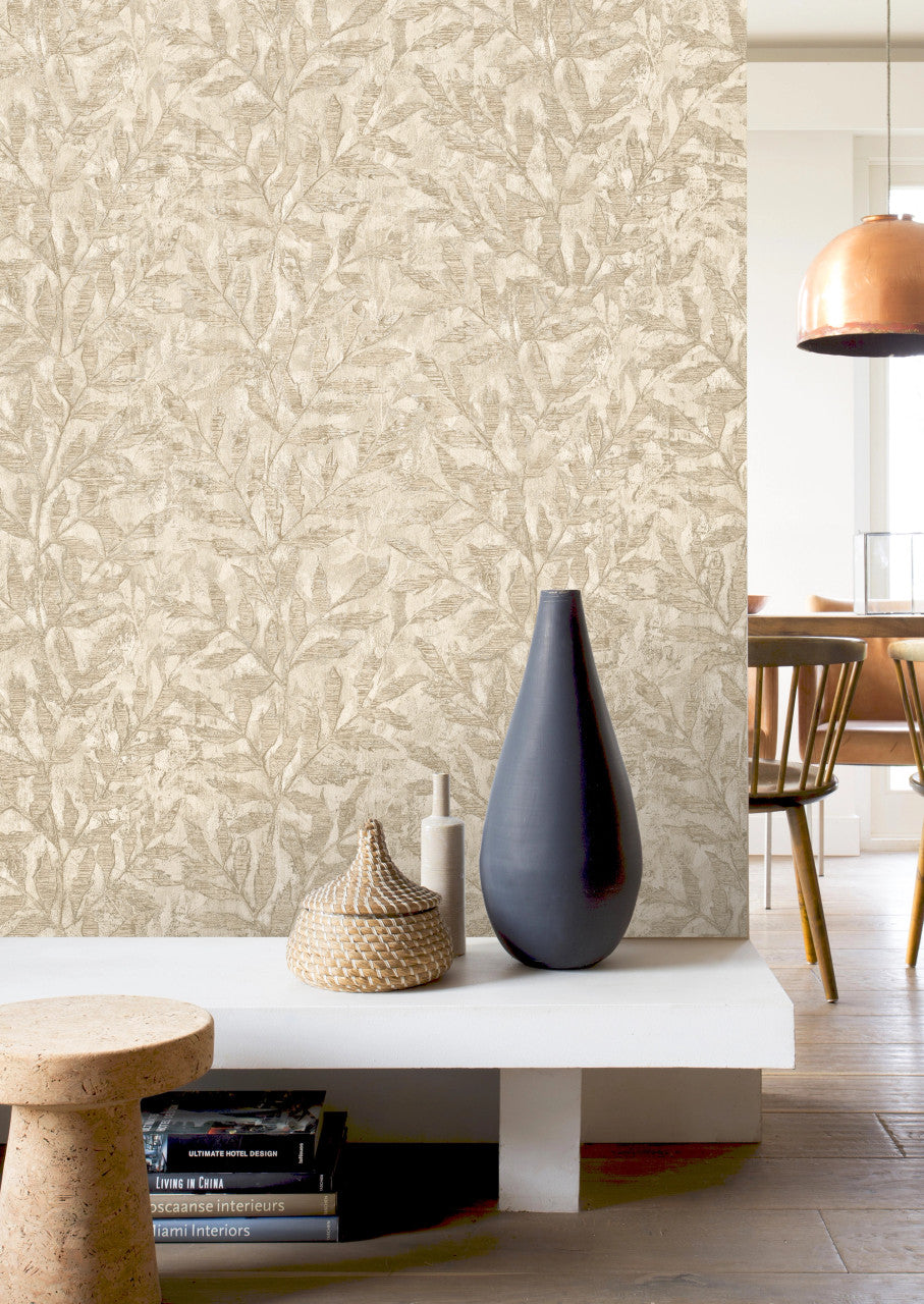 315028 - Richmond Leaf Wallpaper - Beige - Rasch