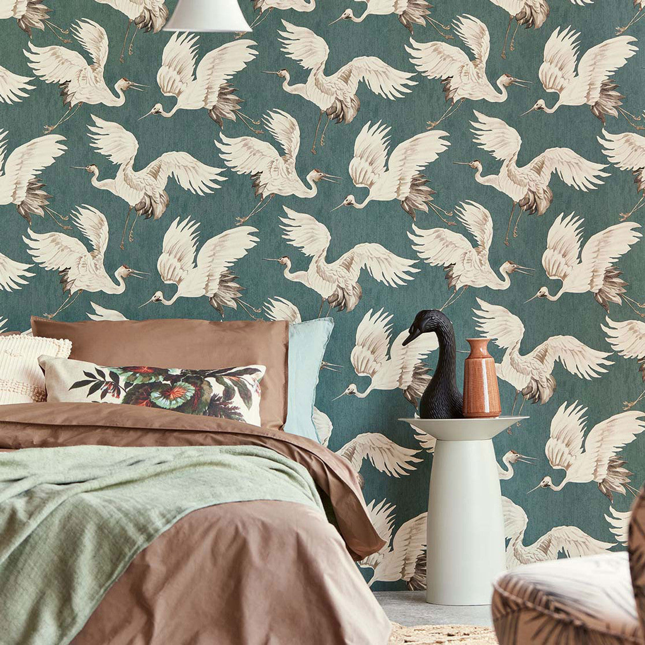 317355 - Magestic Flight Oasis Wallpaper - Teal - Eijffinger