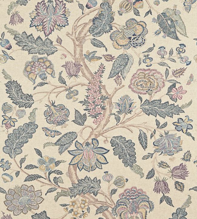Kalamkari Fabric - Blue - Zoffany