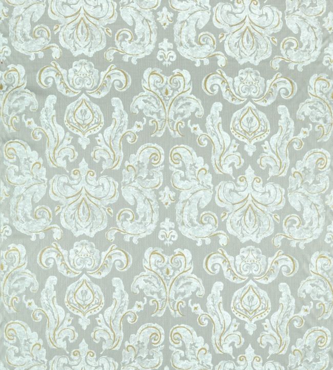 Brocatello Impasto Fabric - Silver - Zoffany