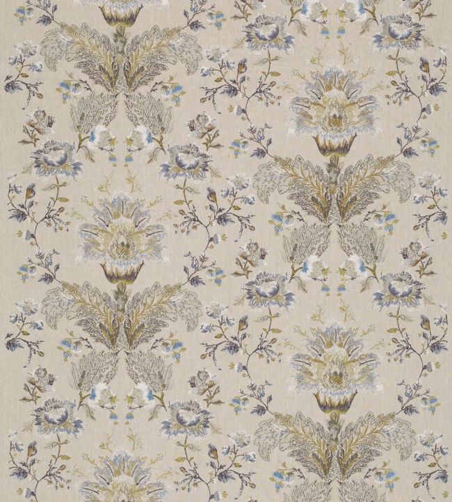 Stitch Damask Fabric - Cream - Zoffany
