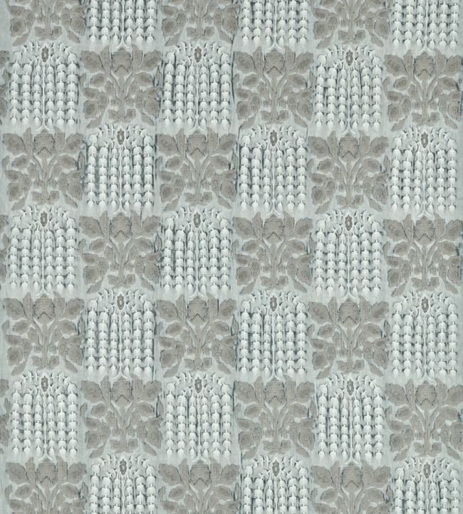 Nirvani Embroidery Fabric - Silver - Zoffany