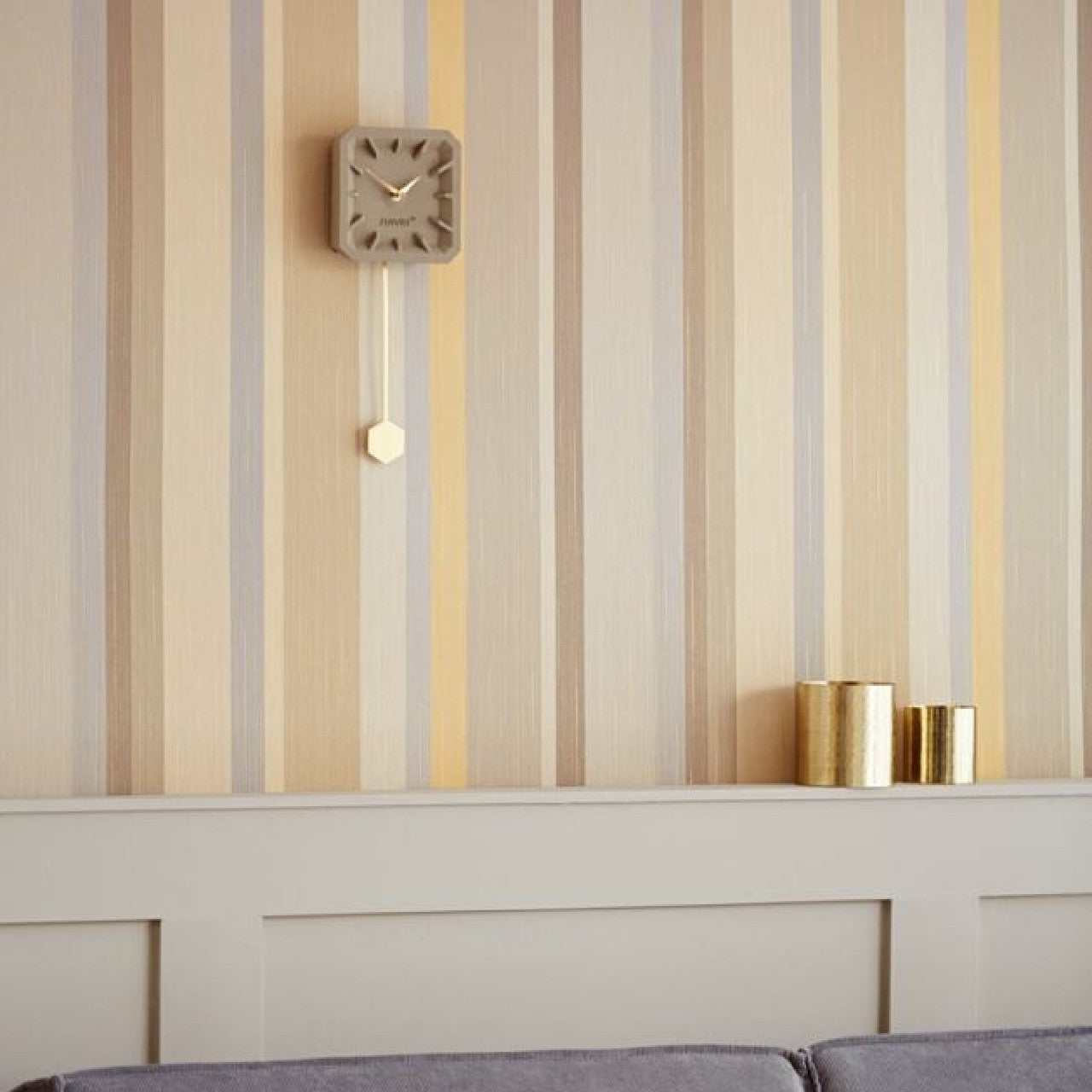 358025 - Candy Stripe Masterpiece Wallpaper - Beige - Eijffinger