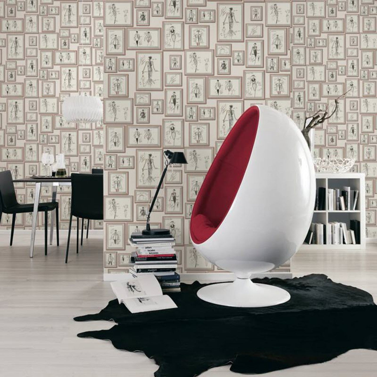 37846-4 - Sketch Wallpaper - Cream - Karl Lagerfield