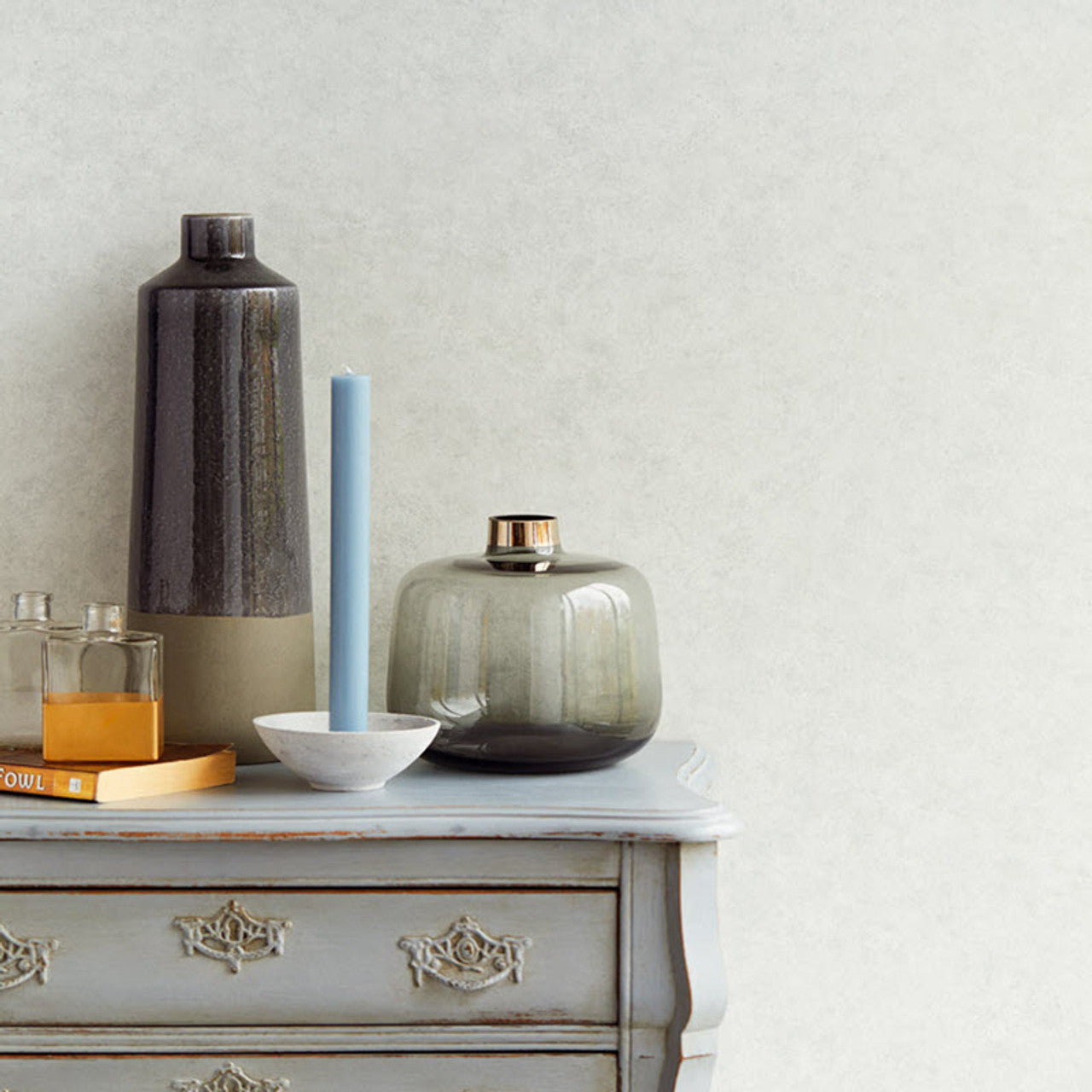 382563 - Stature Plain Texture Wallpaper - White - Eijffinger