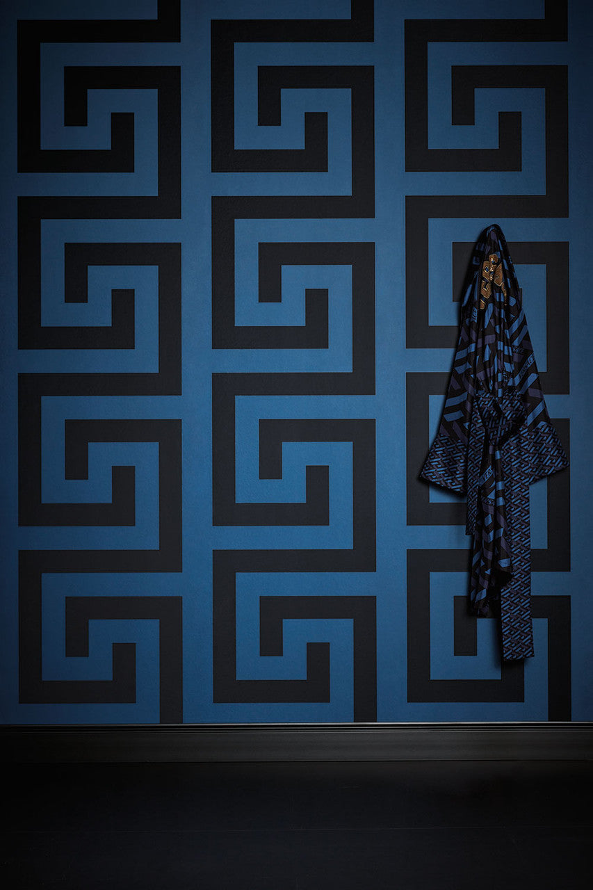 Greek Key Wallpaper - Blue - Versace