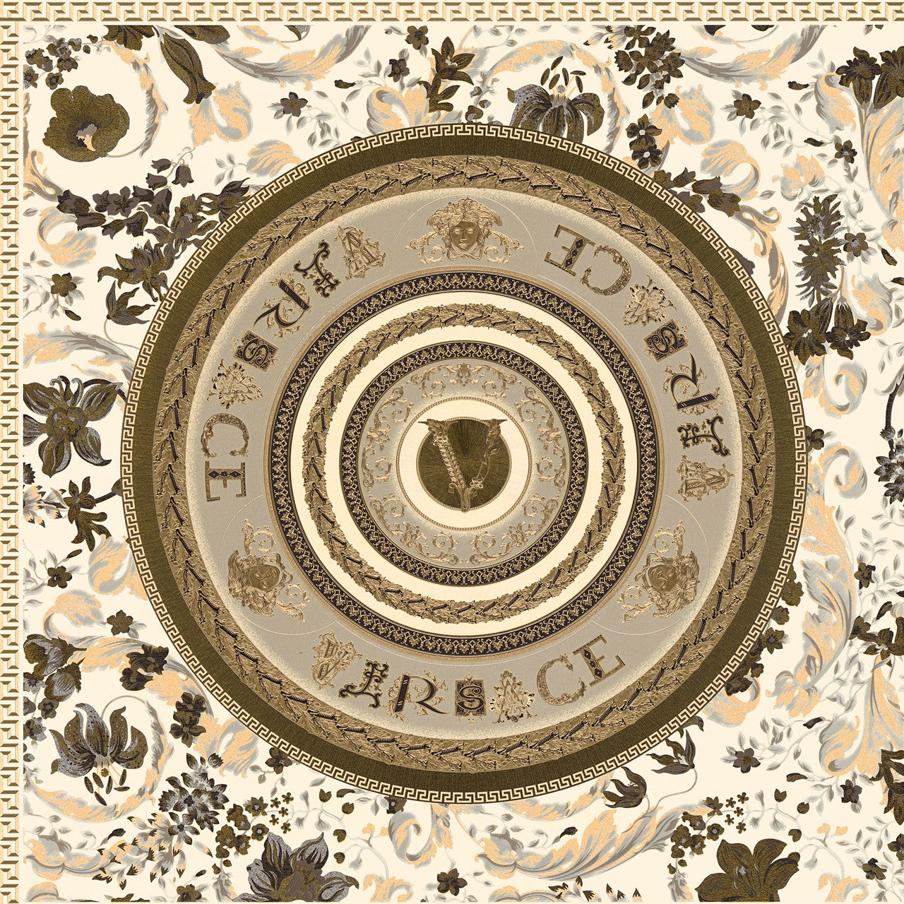 Virtus Wallpaper - Brown - Versace