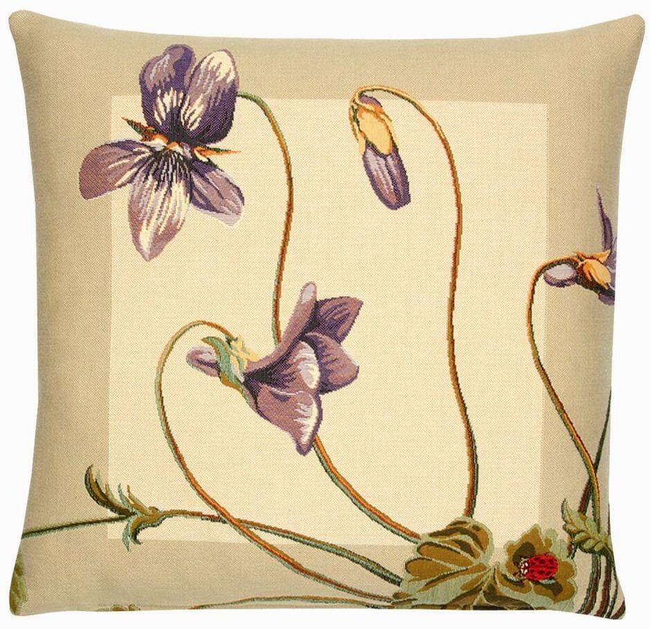 Violets Tapestry Cushion with Feather Filler