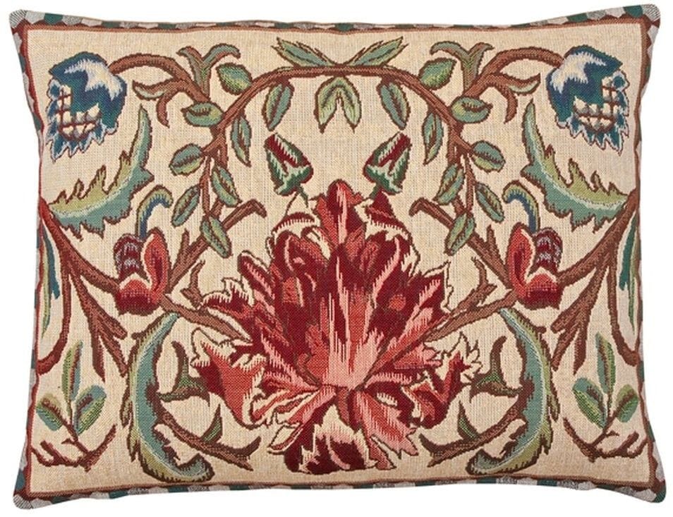 Artichoke Tapestry Cushion with Feather Filler
