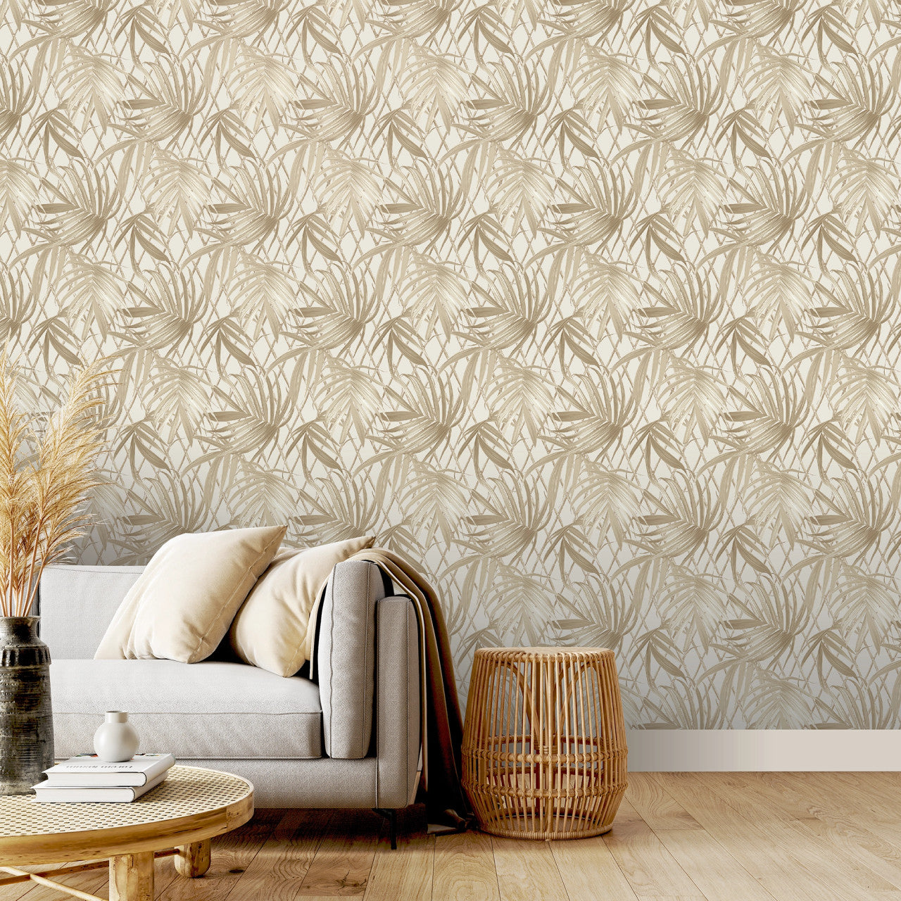 539578 - Paradise Palm Vasari Wallpaper - Gold - Rasch