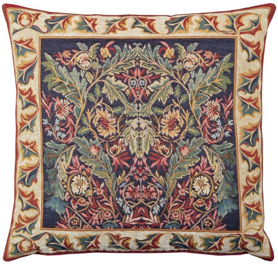 Corinthe Green Tapestry Cushion with Feather Filler
