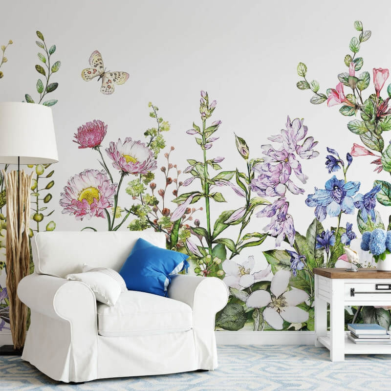Wall-art Summer Flowers Wall Mural
