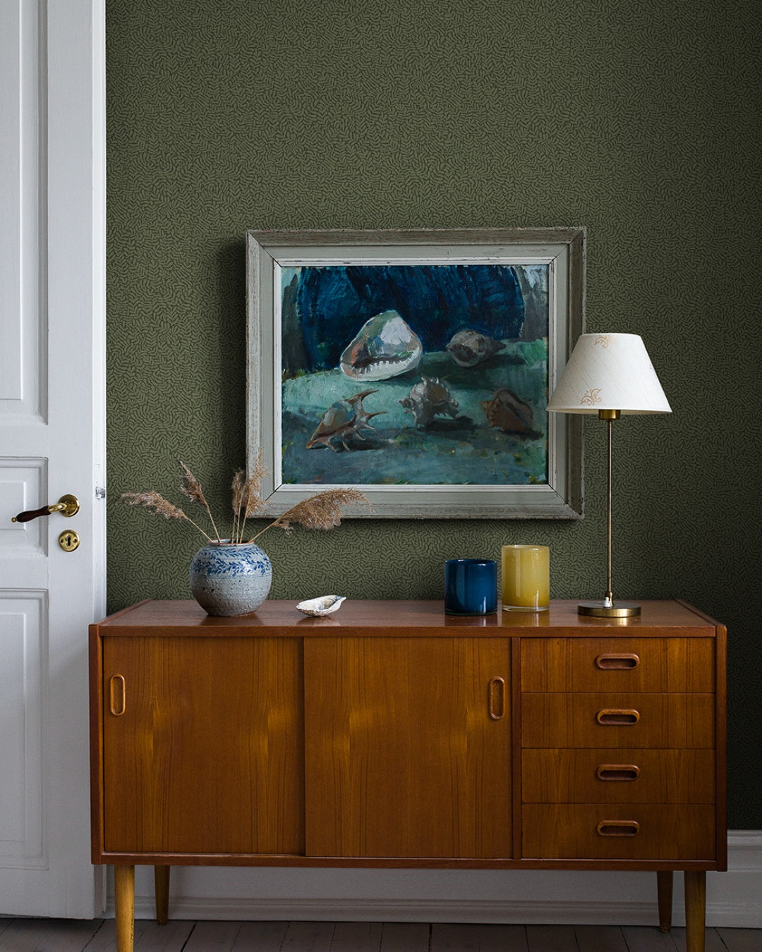 55000 - Anna Wallpaper - Dark Green - Midbec