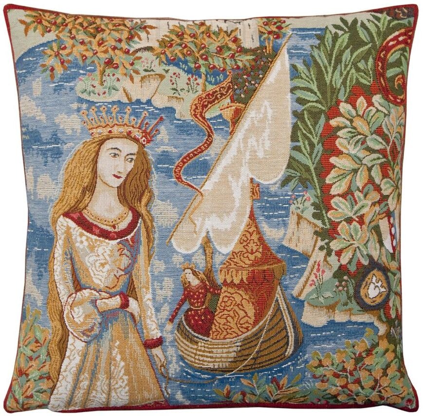 Lady of the Lake Tapestry Cushion with Feather Filler