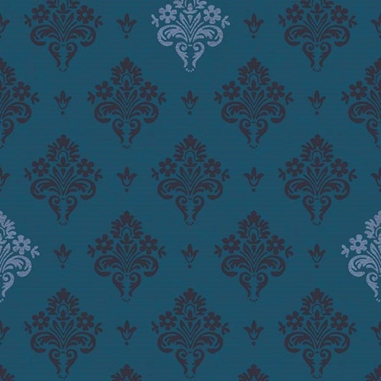 600418 - Rococo Heritage Wallpaper - Deep Blue - K & K