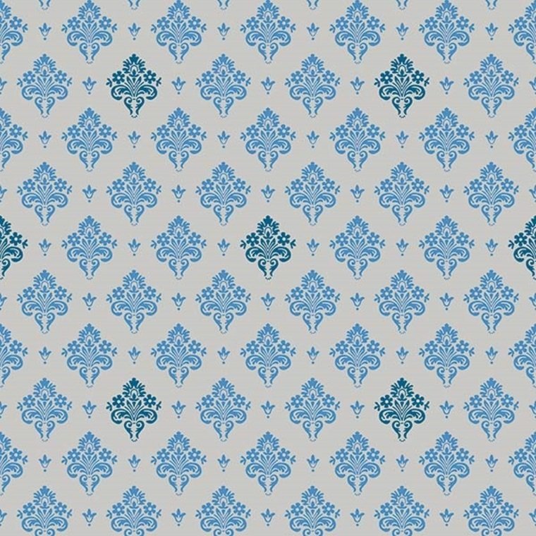 600521 - Rococo Heritage Wallpaper - Blue - K & K