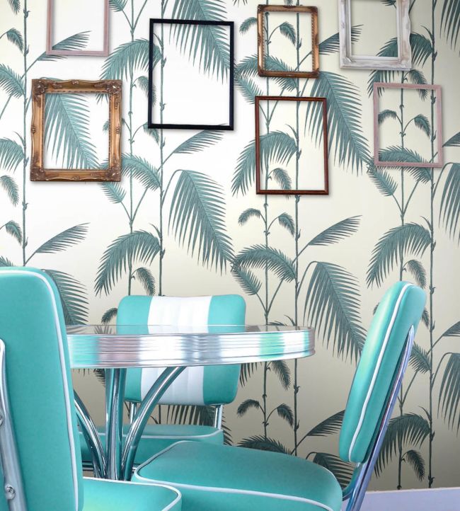 Palm Leaves Wallpaper - Cream on Linen - 66/2013