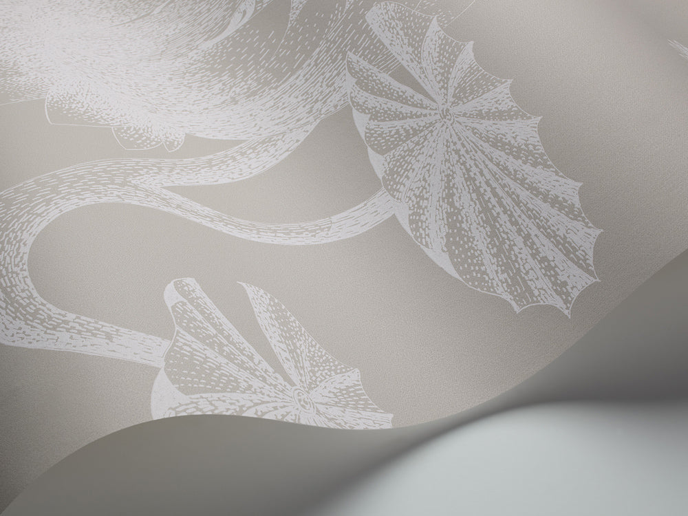 Lily Wallpaper - Chalk on Taupe - 69/3110