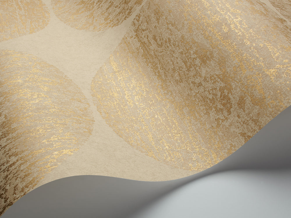 Luna Wallpaper - Metallic Gold on Oat - 69/5118