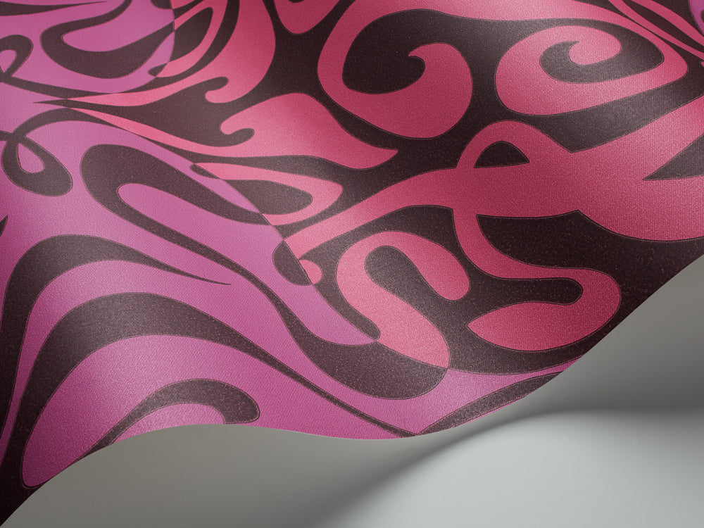 Woodstock Wallpaper - Magenta on Soot - 69/7125