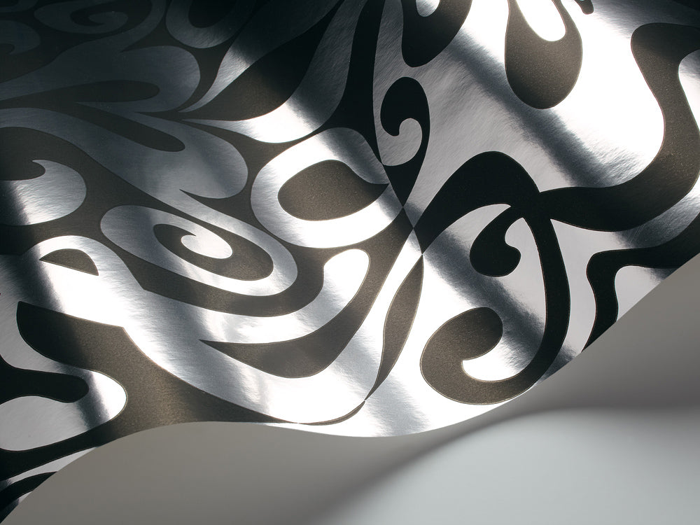 Woodstock Wallpaper - Foil on Black - 69/7127