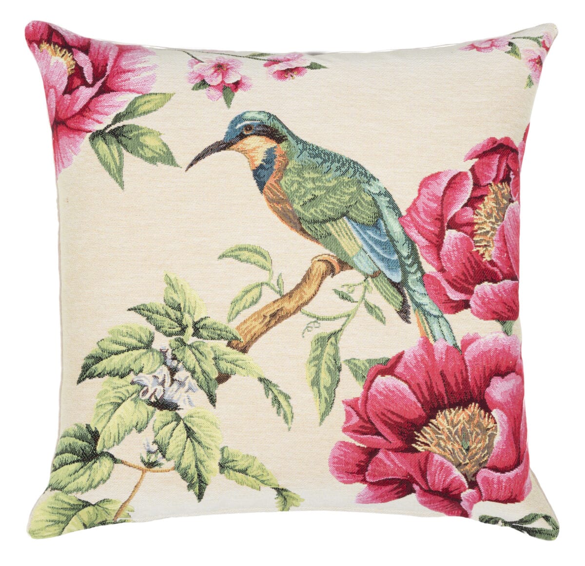 Kingfisher Tapestry Cushion with Feather Filler