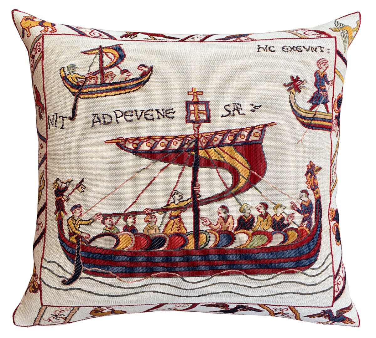 Bayeux Pevensey Boat Tapestry Cushion with Feather Filler
