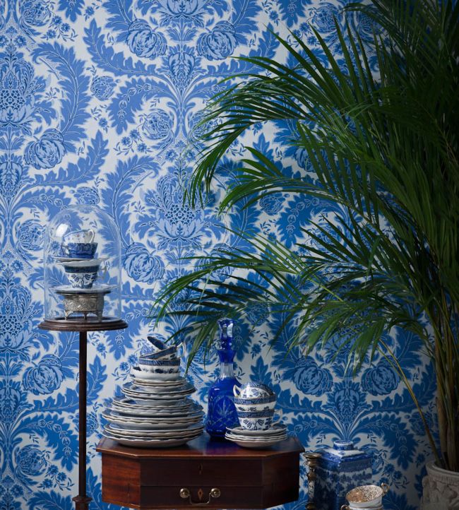 Coleridge Wallpaper - Blue on White - 94/9051