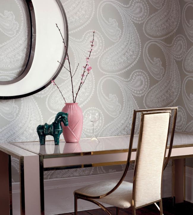 Rajapur Wallpaper - Chalk on Soft Olive - 95/2063