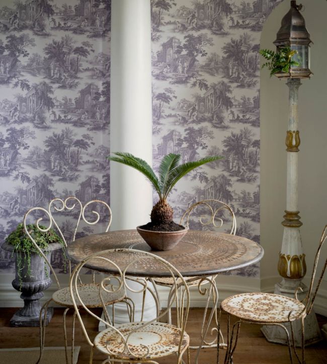 Villandry Wallpaper - China Blue on Chalk - 99/1001
