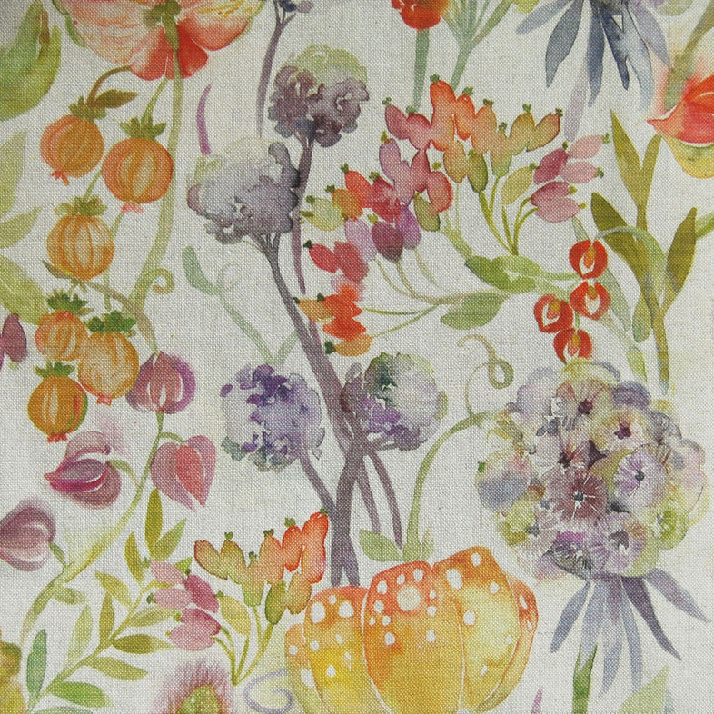Autumn Floral Linen Fabric