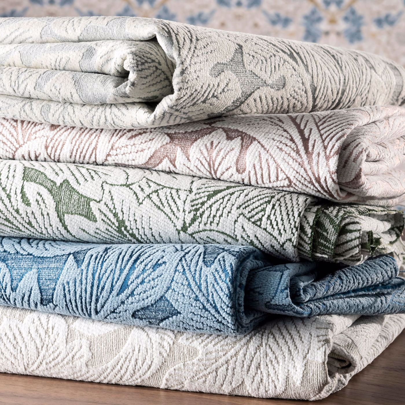 Acanthus Weave Fabric - Denim - F1741/02 - Clarke & Clarke