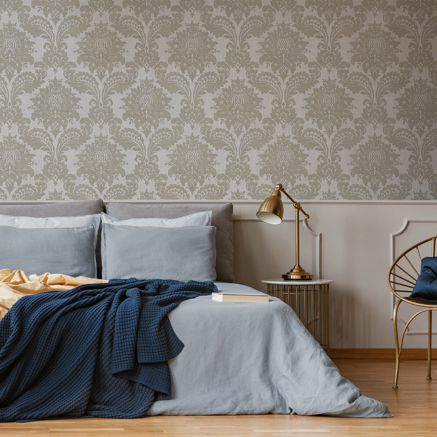 Archive Damask Wallpaper - Grey - Boutique Luxury