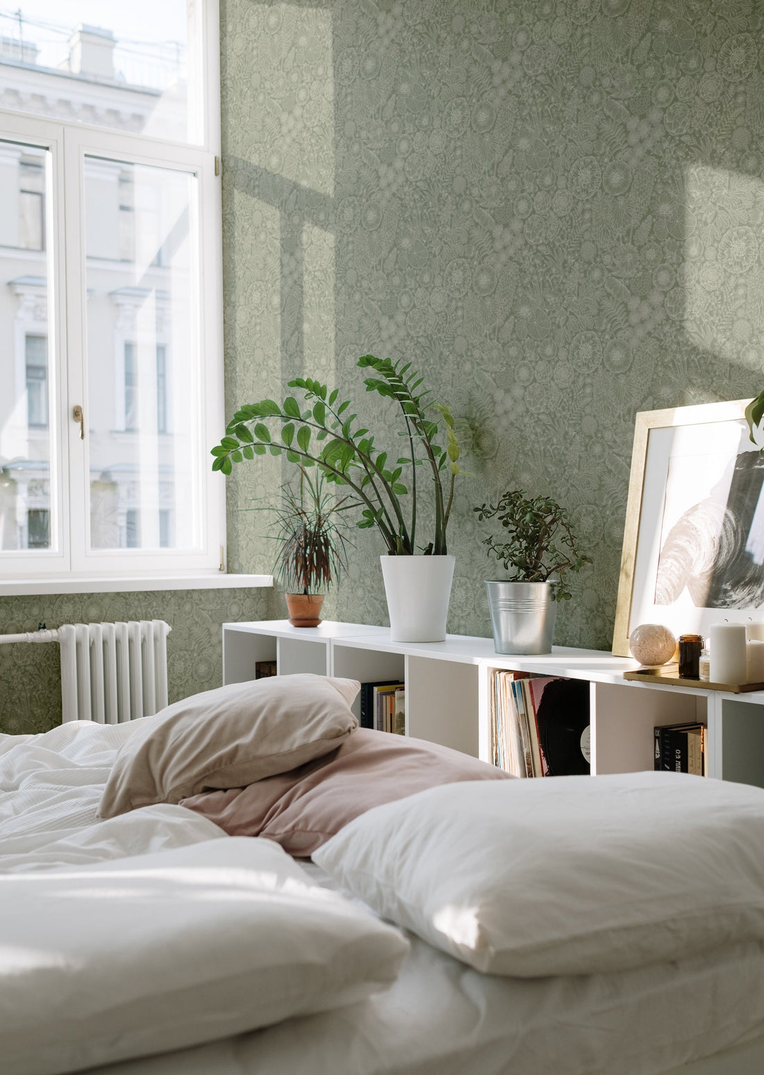 August Wallpaper - Green - Summer Gray