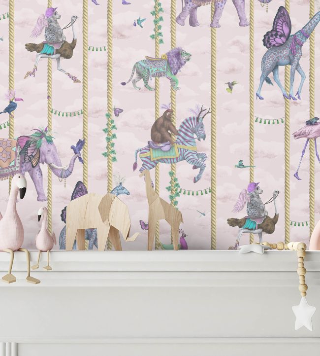 BMCF003-04C - Carousel Wallpaper - Pink - Brand McKenzie